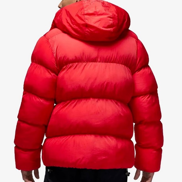 Nike Air Jordan Puffer Jacket Red Black Full Zip Hooded Repel DQ8104-612 Men's - Picture 3 of 8